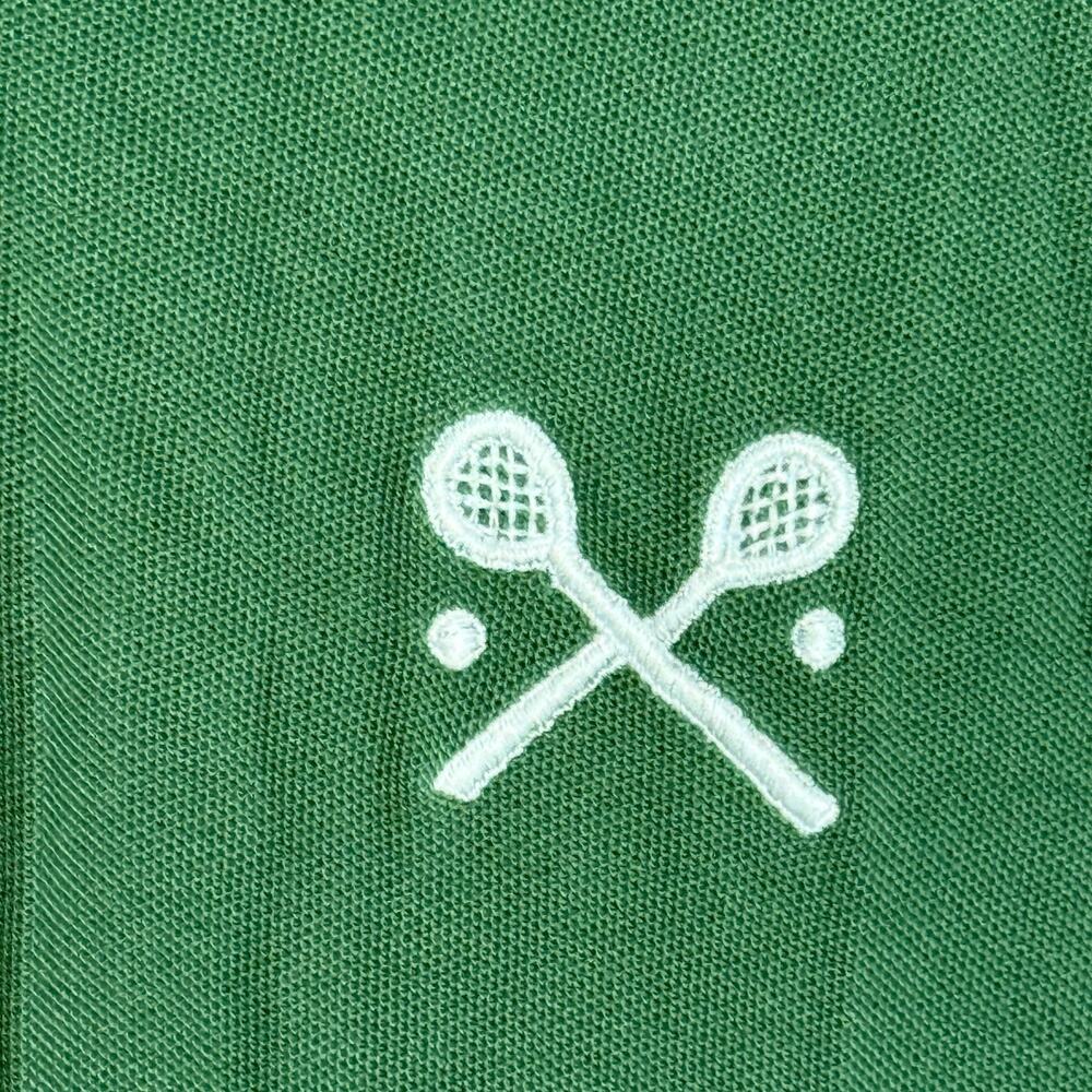 Rowing Blazers Pique Polo Shirt Mens Large Green Tennis Racquet Embroidery - Picture 4 of 9